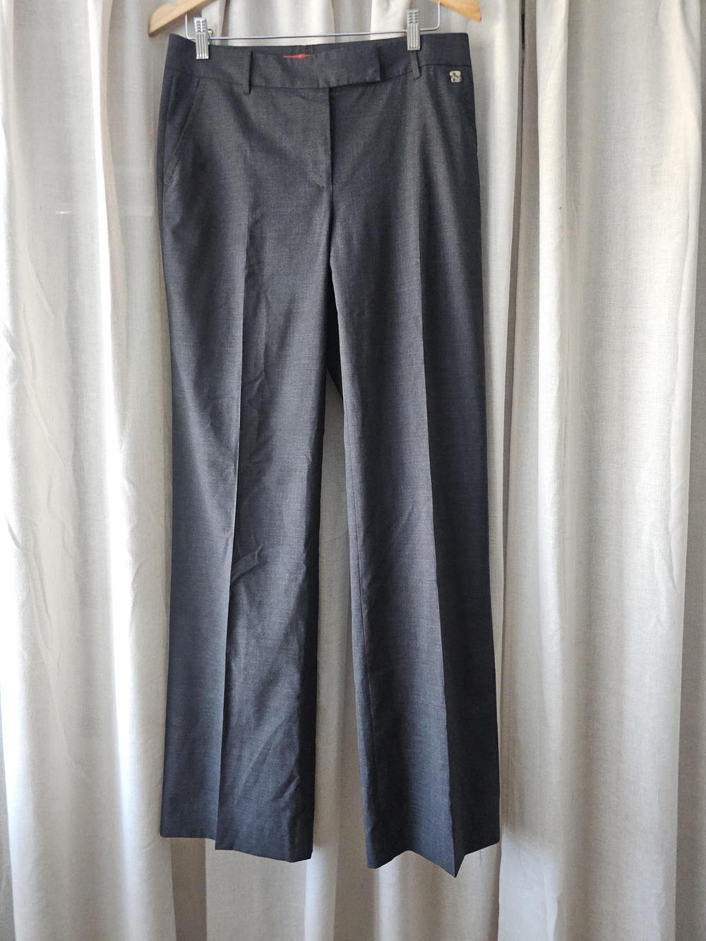 CH Carolina Herrera Gray Wool Blend Straight Leg Dress Pants Trousers Size 8